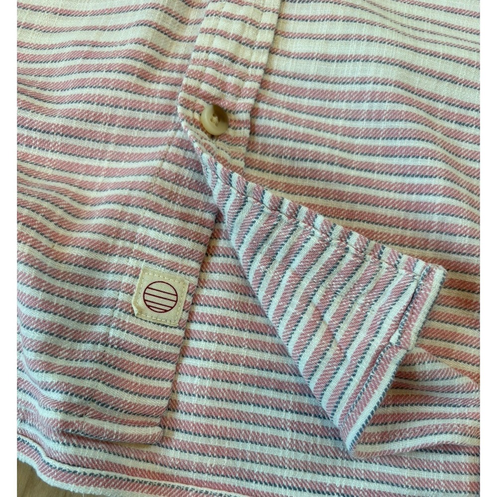 Marine Layer Shirt Mens XL Mini Stripe Stretch Selvage Short Sleeve Button Up - Picture 5 of 7